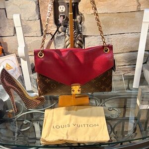 Louis Vuitton Pallas Chain Cerise Red Monogram Calfskin Shoulder Bag